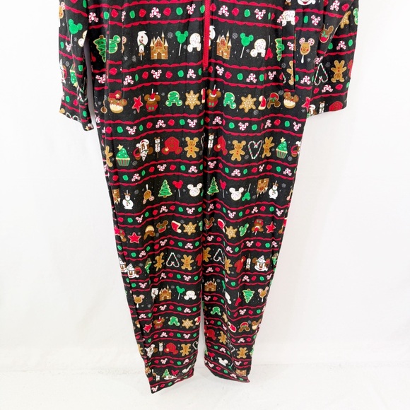 Disney Black Mickey Mouse Fair Isle Jumpsuit Size M Christmas Festive Holiday - Picture 5 of 11